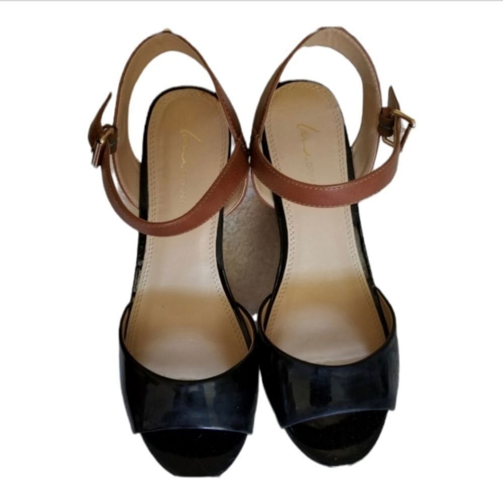 Lane Bryant Patent Black Espadrilles size 10